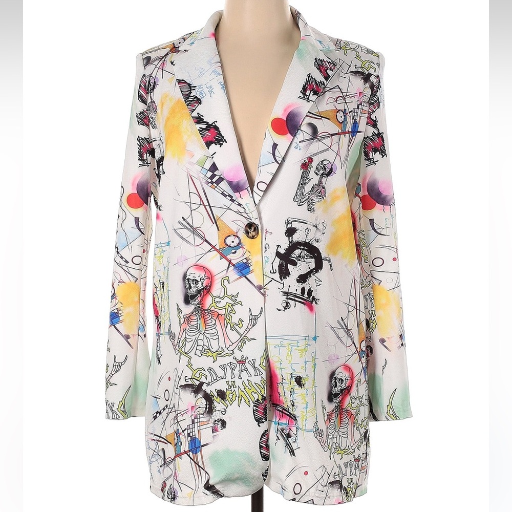 SHEIN Multicolor Graphic Women's Blazer